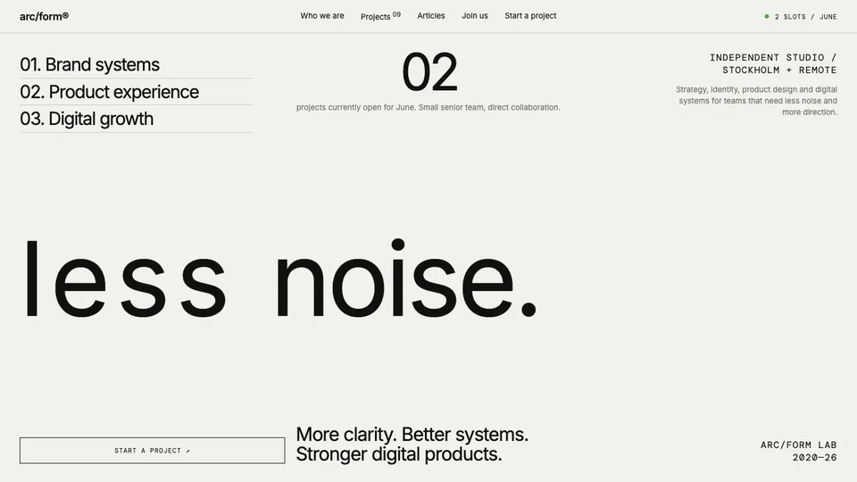 ARC/FORM website template preview